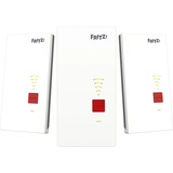 FRITZ! Ensemble mesh 2700 pack de 3, Répéteur Blanc/gris, Repeater 2700, Répéteur réseau, 125 Mbit/s, Wifi, Ethernet/LAN, Blanc