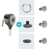 GARDENA Enrouleur de terrasse RollUp S, 15 mètres, Dévidoir Gris/Blanc