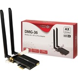 Inter-Tech DMG-36 Interne WLAN / Bluetooth 5400 Mbit/s, Adaptateur WLAN Interne, Sans fil, PCI Express, WLAN / Bluetooth, 5400 Mbit/s, Noir, Argent