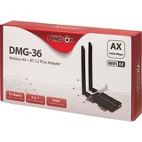 Inter-Tech DMG-36 Interne WLAN / Bluetooth 5400 Mbit/s, Adaptateur WLAN Interne, Sans fil, PCI Express, WLAN / Bluetooth, 5400 Mbit/s, Noir, Argent