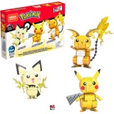 Mattel Mega Construx Pokémon Trio Évolution Pikachu, Jouets de construction Mega Construx Pokémon Trio Évolution Pikachu, Jeu de construction, 7 an(s), Noir, Blanc, Jaune, 622 pièce(s)