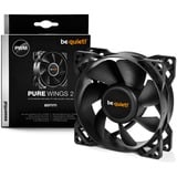 be quiet! Pure Wings 2 80 mm PWM, Ventilateur de boîtier Noir, Ventilateur, 8 cm, 1900 tr/min, 19,2 dB, 26,3 cfm, 44,45 m³/h