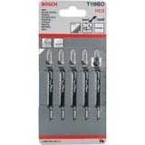 Bosch 2 608 630 310 Lame de scie sauteuse, à chantourner et sabre Lames de scie sauteuse Acier fin au carbone 5 pièce(s) Lames de scie sauteuse, Bois, Acier fin au carbone, 2 mm, 8,3 cm, 5 pièce(s)