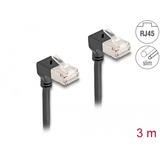 DeLOCK Câble de raccordement RJ-45 Cat.6a S/FTP, Slim coudé à 90° Noir