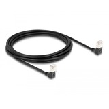 DeLOCK Câble de raccordement RJ-45 Cat.6a S/FTP, Slim coudé à 90° Noir