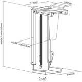 Digitus Support universel pour PC pour montage sur bureau avec verrouillage facile Noir