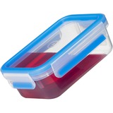Emsa Récipients fraîcheur Clip & Close 0,55 L, Boîte Transparent/Bleu, 3 pièces, rectangulaires
