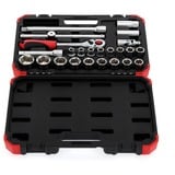 GEDORE R69003024 douills et ensemble de douilles, Clés mixtes à cliquet Rouge/Noir, 85 mm