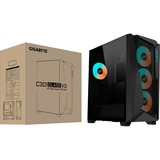 GIGABYTE C301 GLASS Midi Tower Noir, boîtier pc Noir | 2x USB-A | 1x USB-C | RGB | Window