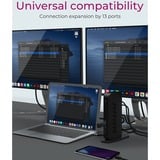 ICY BOX IB-DK2252AC Avec fil USB 3.2 Gen 1 (3.1 Gen 1) Type-C Noir, Station d'accueil Noir, Avec fil, USB 3.2 Gen 1 (3.1 Gen 1) Type-C, 10,100,1000 Mbit/s, Noir, 5 Gbit/s, 4K Ultra HD