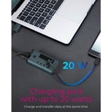 ICY BOX IB-HUB1454-C31 USB 3.2 Gen 1 (3.1 Gen 1) Type-C 10000 Mbit/s Bleu, Gris, Hub USB USB 3.2 Gen 1 (3.1 Gen 1) Type-C, USB 3.2 Gen 2 (3.1 Gen 2) Type-C, USB Type-C, 10000 Mbit/s, Bleu, Gris, Aluminium, 20 W