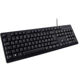 Inter-Tech K-118 clavier USB QWERTZ Allemand Noir Noir, Layout DE, Taille réelle (100 %), USB, QWERTZ, Noir