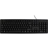 Inter-Tech K-118 clavier USB QWERTZ Allemand Noir Noir, Layout DE, Taille réelle (100 %), USB, QWERTZ, Noir