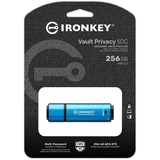 Kingston IronKey Vault Privacy 50 256 Go, Clé USB Bleu clair/Noir