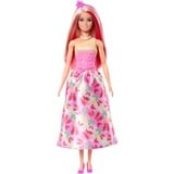 Mattel Barbie - Poupée royale aux cheveux roses et blonds, jupe imprimée papillon rose fuchsia