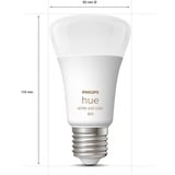 Philips Hue A60 - Ampoule connectée E27 - 800 (lot de 2), Lampe à LED Philips Hue White and Color ambiance A60 - Ampoule connectée E27 - 800 (lot de 2), Ampoule intelligente, Blanc, Bluetooth/Zigbee, LED, E27, 2000 K