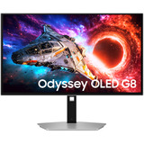 Samsung Odyssey OLED G8 S27HG800SUX 27" 4K Ultra HD Moniteur gaming Argent, 1x DisplayPort, 2x HDMI, 1x USB-C, 2x USB-A, 240 Hz