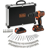 BLACK+DECKER Batterie perceuse 80 pièces, 1 pièce, bdchd18bafc, Perceuse à percussion Noir/Orange, 1 pièce, bdchd18bafc