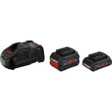Bosch 1600A0214A Werkzeug-Akku 18 V 8.0 Ah Ensemble de batterie et de chargeur, Bundle Noir, Ensemble de batterie et de chargeur, Lithium-Ion (Li-Ion), 5,5 Ah, 18 V, Bosch, Noir, Rouge