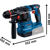Bosch Marteau perforateur sans fil GBH 18V-22 X Professional solo, 18 Volt, Marteau piqueur Bleu/Noir