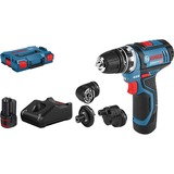Bosch Perceuse-visseuse sans fil GSR 12V-15 FC Professional, Tournevis Bleu/Noir, Perceuse à poignée pistolet, Sans clé, Noir, Bleu, 1 cm, 1300 tr/min, 3 cm
