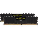 Corsair 16 Go DDR4-3000 Kit, Mémoire vive Noir, CMK16GX4M2D3000C16, Vengeance LPX