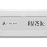 Corsair RM750e 80 Plus Gold Blanc Reconditionné alimentation modulaire 750 watt Blanc, 1x 12V-2x6, 1x PCIe