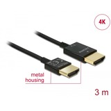 DeLOCK Câble HDMI A mâle > HDMI A mâle High Speed 3D 4K Actif Slim Noir