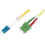 Digitus Câble de raccordement fibre optique, duplex, connecteur LC (APC) > LC (PC), monomode OS2 Jaune
