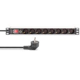 Digitus DN-95436 multiprise à 8 prises Noir/en aluminium, 8x prises