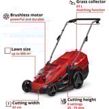 EINHELL Tondeuse à gazon sans fil Einh GE-CM 36/43 Li M- Rouge/Noir