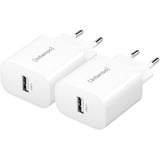Intenso Adaptateur secteur W5A pack de 2 chargeur Blanc, 1x USB-A