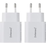 Intenso Adaptateur secteur W5A pack de 2 chargeur Blanc, 1x USB-A