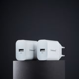 Intenso Adaptateur secteur W5A pack de 2 chargeur Blanc, 1x USB-A