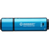 Kingston IronKey Vault Privacy 50 512 GB, Clé USB Bleu clair/Noir