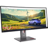 Lenovo ThinkVision P34WD-40 Moniteur 34" UltraWide incurvé Noir, 1x DisplayPort, 1x HDMI, 3x USB-C, 5x USB-A, 1x RJ-45, 120 Hz, 86,4 cm (34"), 3440 x 1440 pixels, Wide Quad HD, LCD, 6 ms, Noir