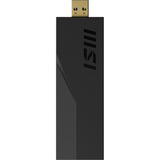 MSI BE6500 WiFi7 USB Stick - Dongle carte et adaptateur d'interfaces USB 3.2 Gen 1 (3.1 Gen 1), Adaptateur WLAN Noir, USB Type-A, USB 3.2 Gen 1 (3.1 Gen 1), Mâle, Noir, 111 mm, 33 mm