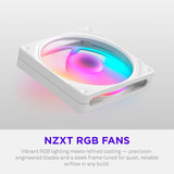 NZXT F120 RGB ventilateur de boîtier Blanc, 120 x 120 x 25 mm, PWM