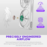 NZXT F120 RGB ventilateur de boîtier Blanc, 120 x 120 x 25 mm, PWM
