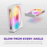NZXT F120 RGB ventilateur de boîtier Blanc, 120 x 120 x 25 mm, PWM