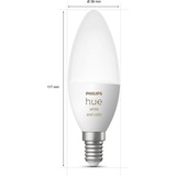 Philips Hue Flamme - Ampoule connectée E14 - (pack de 2), Lampe à LED Philips Hue White and Color ambiance Flamme - Ampoule connectée E14 - (pack de 2), Ampoule intelligente, Blanc, Bluetooth/Zigbee, LED intégrée, E14, 2000 K