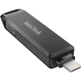 SanDisk iXpand lecteur USB flash 64 Go USB Type-C / Lightning 3.2 Gen 1 (3.1 Gen 1) Noir, Clé USB Noir, 64 Go, USB Type-C / Lightning, 3.2 Gen 1 (3.1 Gen 1), Pivotant, Protection par mot de passe, Noir