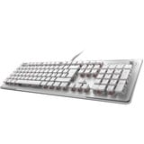 Turtle Beach Vulcan II Max clavier Gaming USB Allemand Blanc Blanc, Layout DE (QWERTZ), TITAN II Optical Red, 100%, Taille réelle (100 %), Avec fil, USB, Contacteur de touche opto-mécanique, LED RGB, Blanc