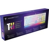 Turtle Beach Vulcan II Max clavier Gaming USB Allemand Blanc Blanc, Layout DE (QWERTZ), TITAN II Optical Red, 100%, Taille réelle (100 %), Avec fil, USB, Contacteur de touche opto-mécanique, LED RGB, Blanc