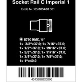 Wera Barre magnétique à douilles C Imperial 1 Jeu d'embouts de clé à douille 1/2", en pouces, Clés mixtes à cliquet Noir/Vert