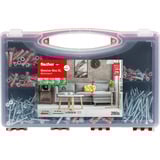 fischer Boîte Meister XL Espace de vie + Vis, Cheville Gris clair/Rouge