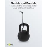 goobay Chargeur rapide USB-C Nano, PD, GaN, 65 watts, câble textile USB-C Noir