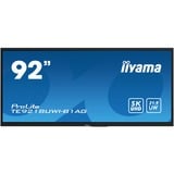 iiyama ProLite TE9218UWI-B1AG, Affichage public Noir (Mat), Tactile, HDMI, DisplayPort, USB-C, Audio, Android