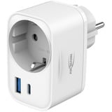 Ansmann Chargeur USB Home Socket HS220 / 3 A / 20 W / 2 Ports Blanc, 1x USB-C, 1x USB-A