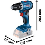 Bosch BOSCH GSR 18V-45 2x 2,0Ah L-CASE, Perceuse/visseuse Bleu/Noir, Perceuse à poignée pistolet, Sans brosse, Noir, Bleu, Rouge, 1,3 cm, 1900 tr/min, 3,5 cm
